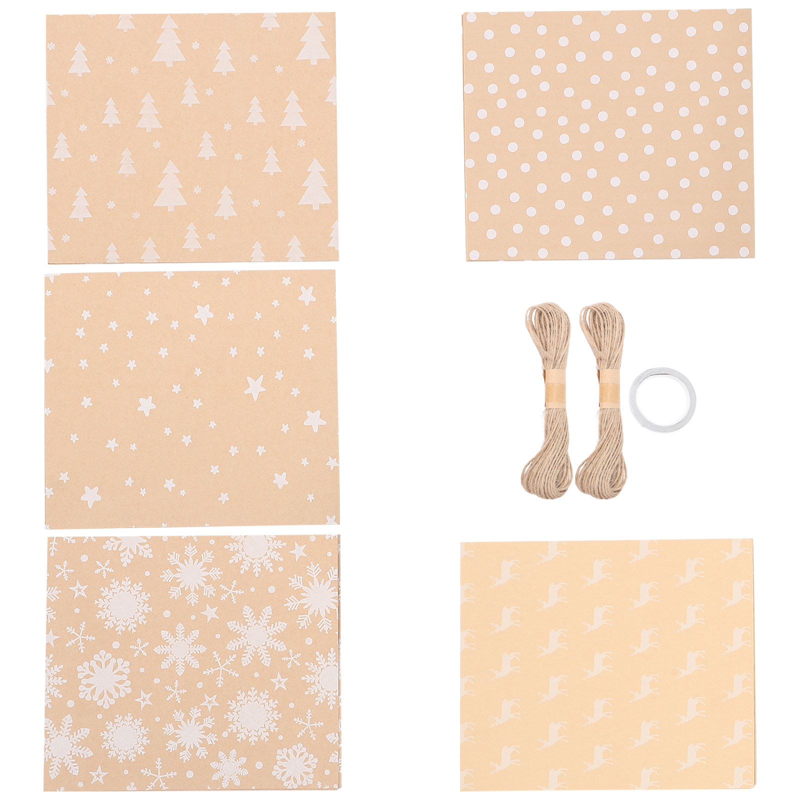 5Pcs Christmas Wrapping Paper  - Flower Wrap Kraft recension och pris