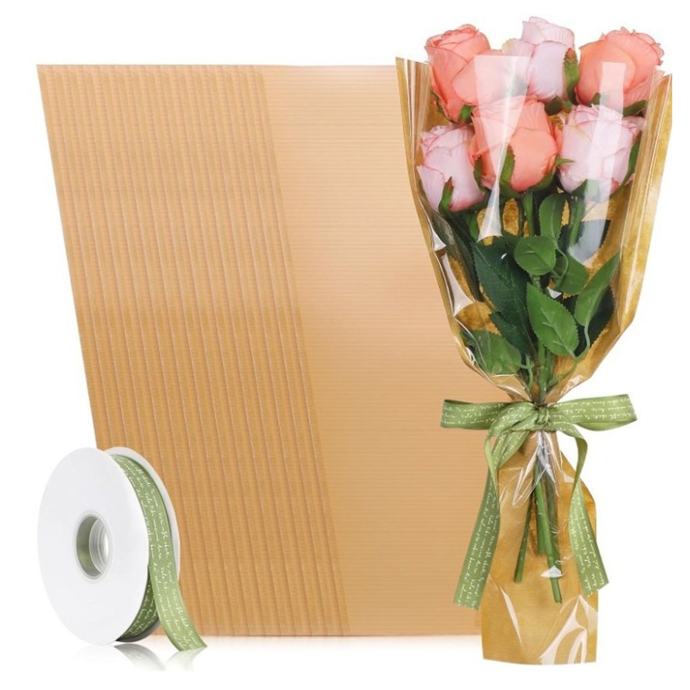 50Pcs Light coffee Flower Wrap - Flower Wrap Kraft recension och pris