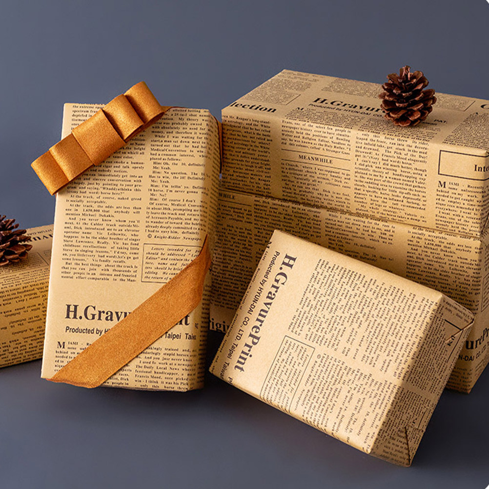 20Sheets Old Newspaper Style K - Flower Wrap Kraft recension och pris
