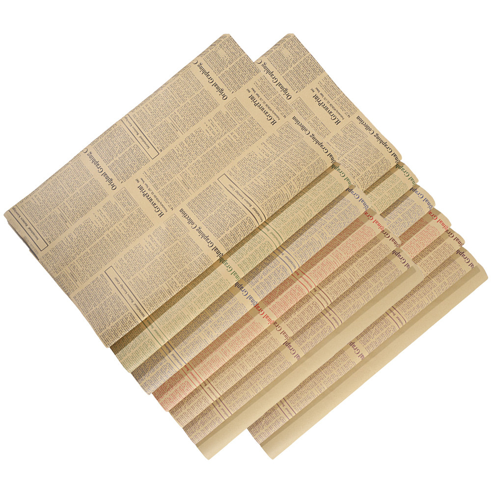 20Sheets Old Newspaper Style K - Flower Wrap Kraft recension och pris