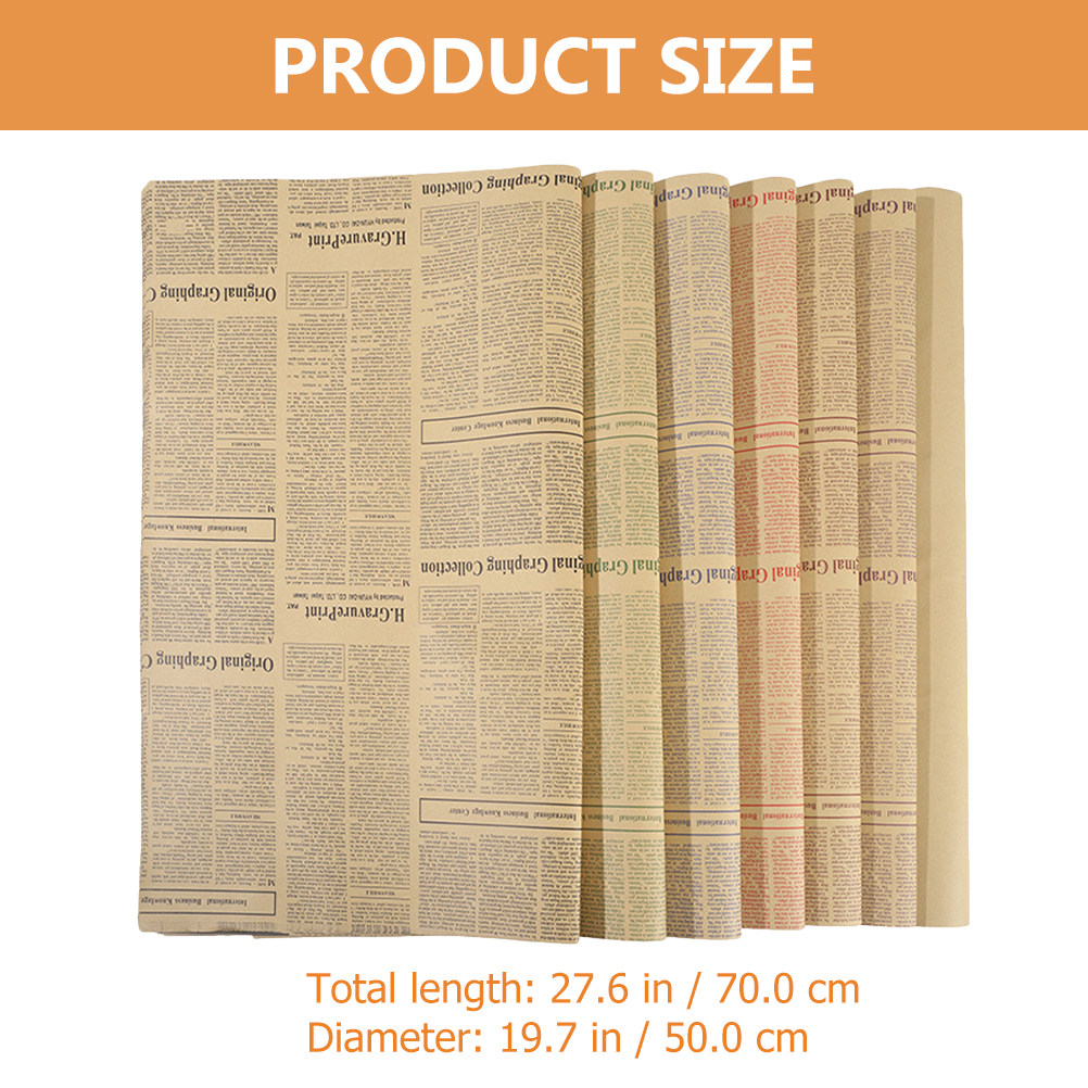 20Sheets Old Newspaper Style K - Flower Wrap Kraft recension och pris
